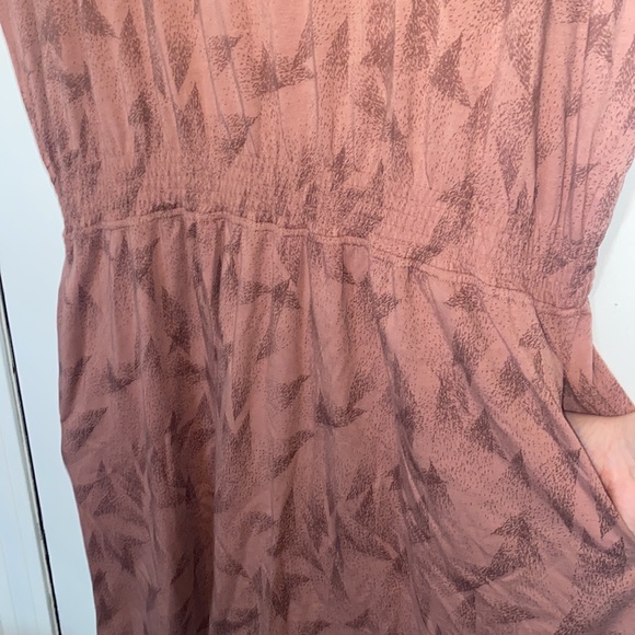 Merrell Knit casual midi dress Burlwood Prism print with pockets - Picture 2 of 10